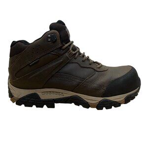 Merrell Men’s Brown Waterproof Leather Slip-Resistant Work Boots Size 10.5 W